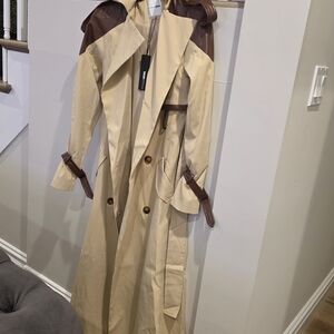 Tan and Brown Trench Coat BRAND NEW